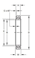 Aerospace - Airframe Control Ball Bearings - KP-B Series Line Drawing.JPG